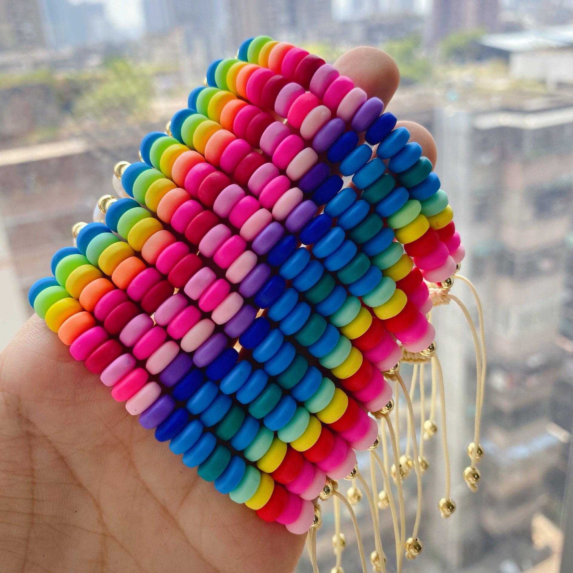 1 Piece Quantity Daily Occasion 1 Piece Fashion Geometric Freshwater Pearl Soft Clay Handmade Bracelets