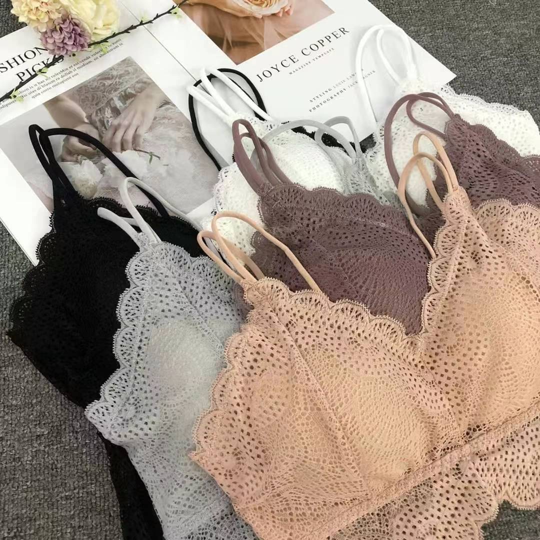 Nuevo encaje de alta calidad, chaleco de dama sin anillo de acero, bra de yoga, ropa interior deportiva de chicas, al por mayor.