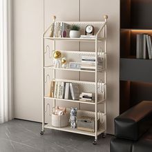 移动书架铁艺落地置物架客厅简易家用多层儿童带轮书柜绘本收纳架