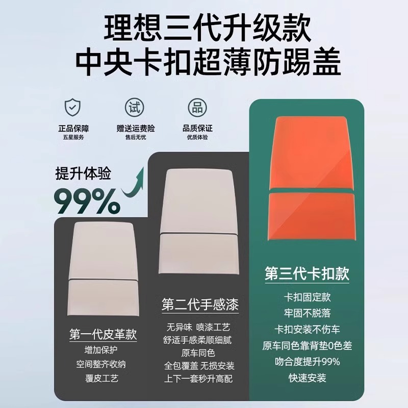 (2개) 이상적인 L9 리어 냉장고 안티 킥 커버 스냅 온 안티 킥 패드 보호 커버 자동차 필수 내부 용품에 적합