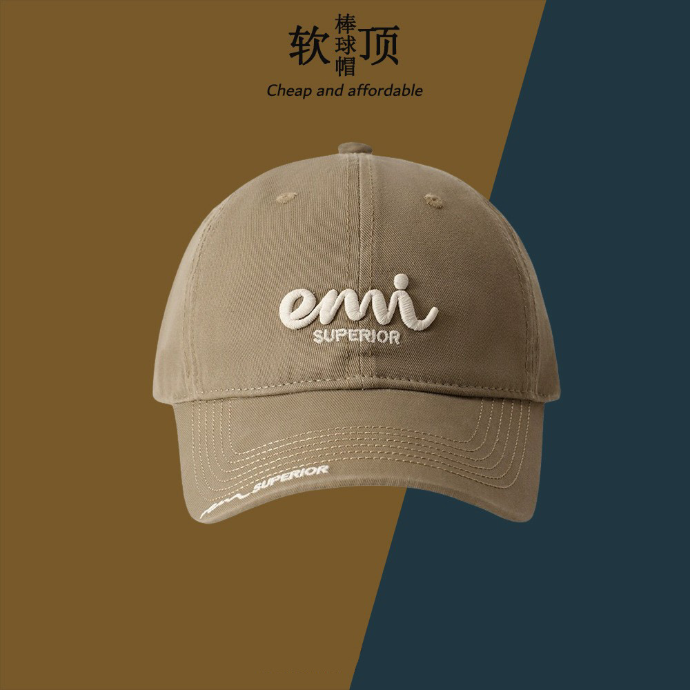 Sombreros coreanos de mujeres red letras rojas bordadas sombrero de béisbol suave superior casual versátil primavera y verano cara pequeña sombrero de pato sombrero