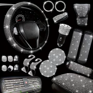 Avtomobil hissələri 30 ədəd rhinestone dəsti sükan örtüyü təhlükəsizlik kəməri