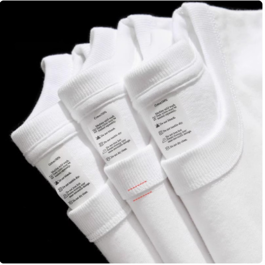 Three Needles! Does Not Deform Even after Long Washing! 300g Heavyweight Pure Cotton White Long-Sleeve T-Shirt for Women, Loose Fit, Slimming, Suitable for Layering, Unisex