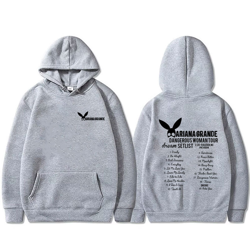 Moda Ariana Grande Dangerous Mujer Tour Merch Hoodie Male