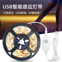 智能USB人体红外自动感应led灯带衣柜橱柜12V 光控LED感应软灯条