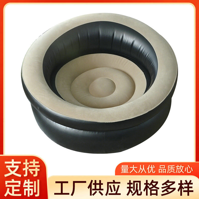 跨境新款充气沙发单人圆筒沙发pvc植绒懒人充气沙发鸟巢沙发椅子