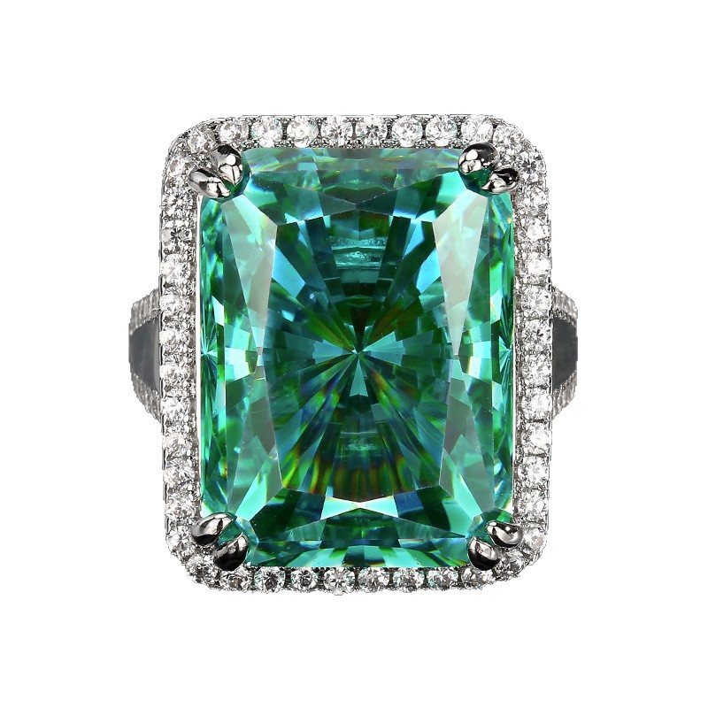 Elegant Radiant Cut Diamond Ring Gold Plated Jewelry Piece_voghion.com