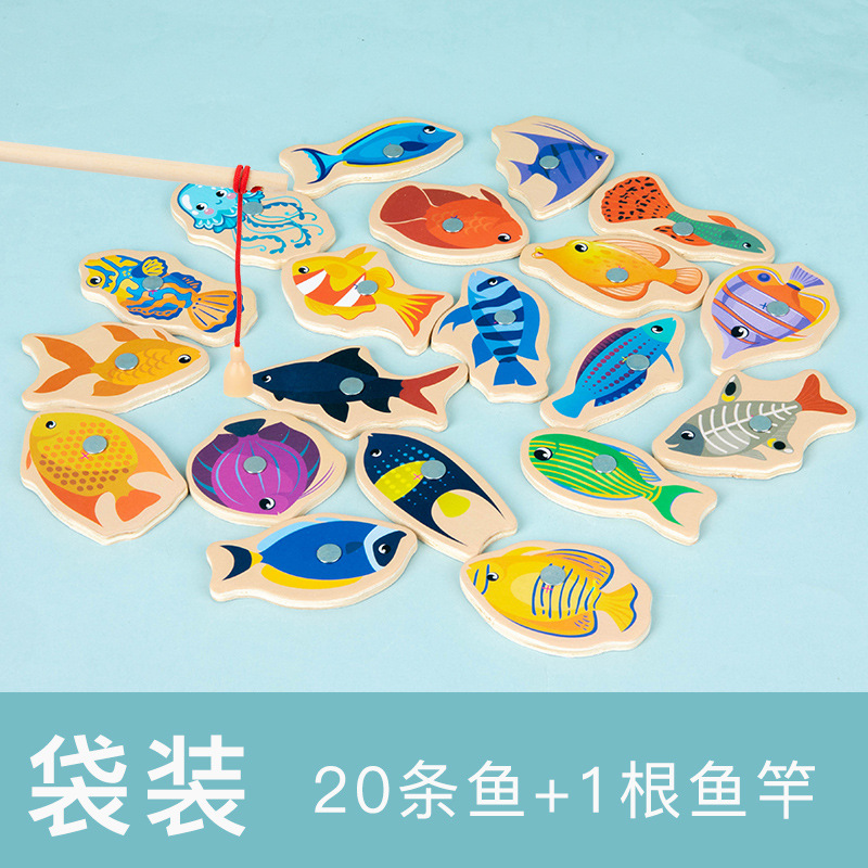 20 fish in bag + 1 fishing rod