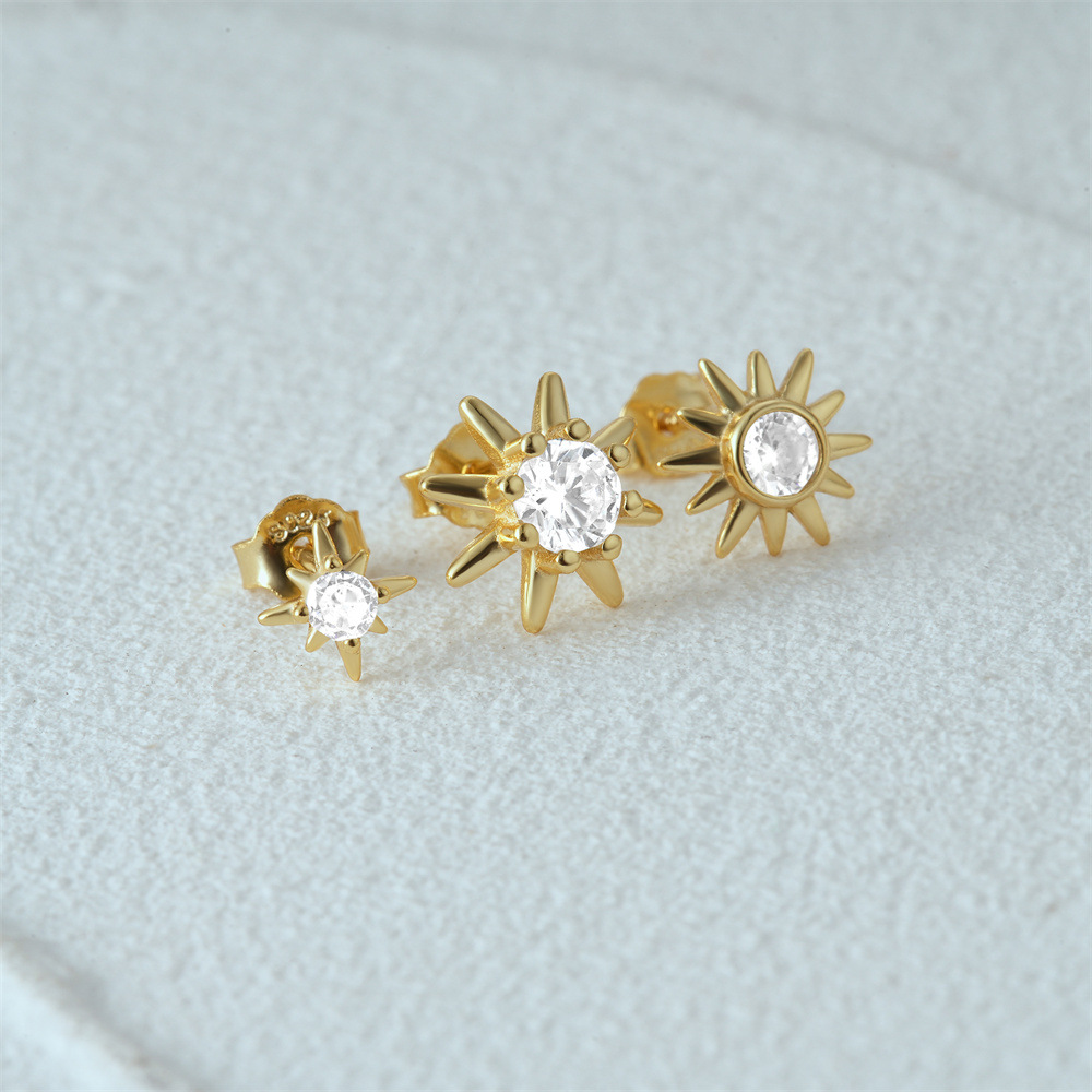 3g Weight Hoop Earrings, Ear Studs Classification 1 Set Quantity Daily Occasion 925 Sterling Silver Material Star, Butterfly Pattern Women's Gender Plating Design Simple Style Style 1 Set 925 Sterling Silver Star Butterfly Hoop Earrings Ear Studs 64