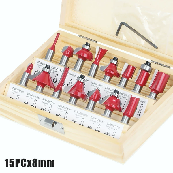 15 piece set with 8 handles red