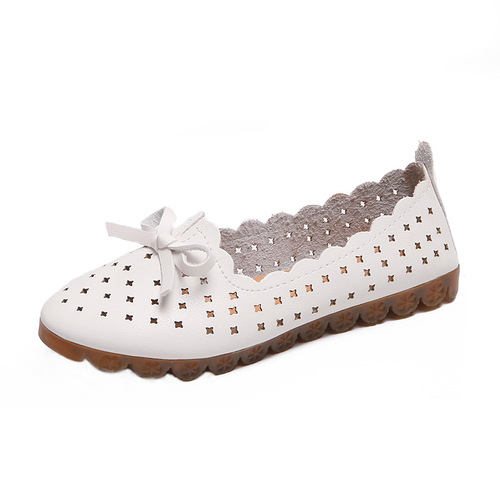 Mary Jane shoes, women's flats, women's spring and summer, shallow slit, slip-on shoes, breathable, hollow, women's single-layer shoes,