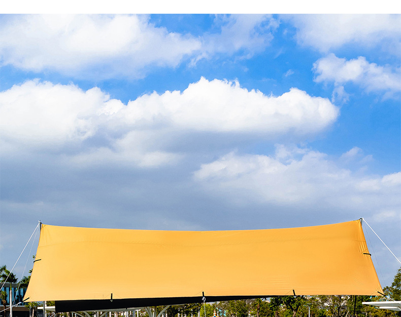Multi-Hanging Point Black Vinyl Tarp for Outdoor Camping, Sunshade, Sun Protection, Large Size Tent Cover, Thickened to Resist Heavy Rain
