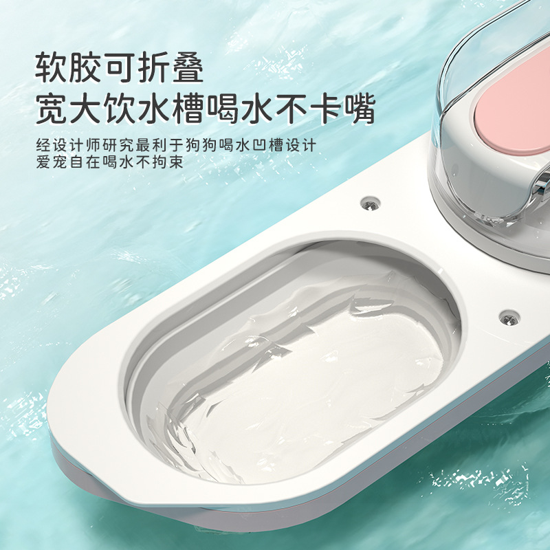 Taza de agua para mascotas perro fuente de agua plegable botella de agua para mascotas suministros portátiles Amazon Venta caliente