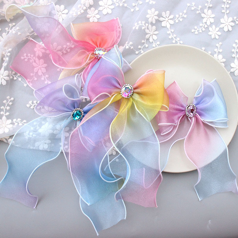 Cartoon Style Bow Knot Organza Rhinestone Hair Clip display picture 2