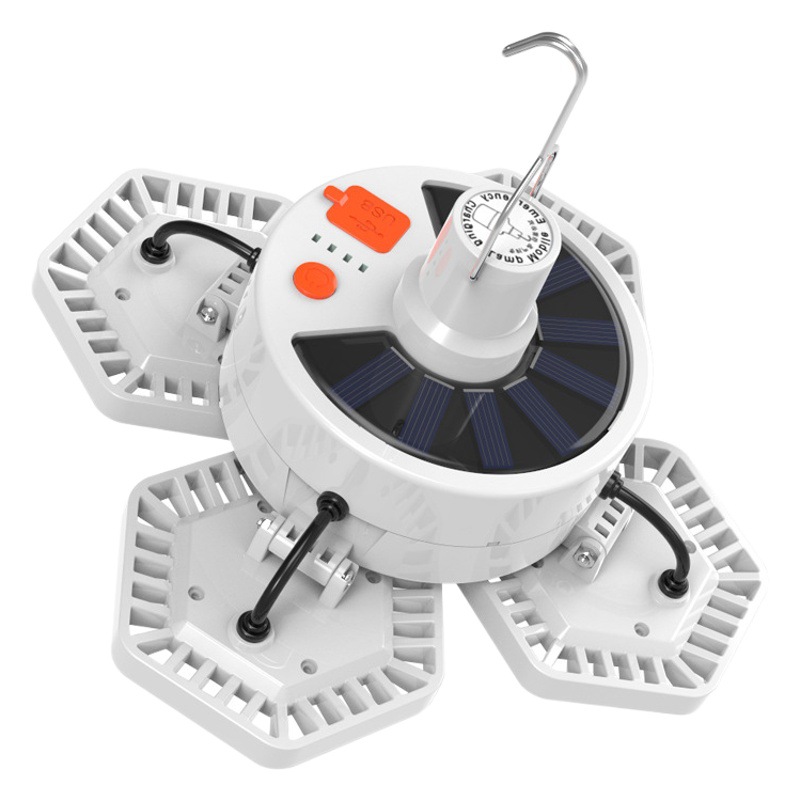 Transfronterizo nuevo de cuatro lados al aire libre camping luz solar carga noche mercado puesto de iluminación de emergencia tienda de campaña Luz