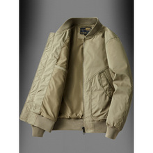 休闲外套男春秋薄款美式复古大码短款夹克男装时尚宽松飞行棒球服