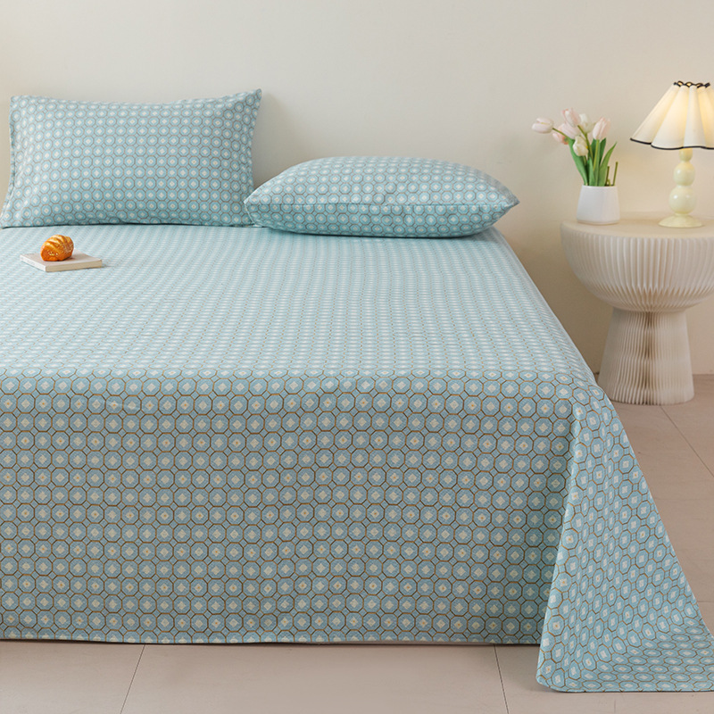 2025 nueva sábana de tela gruesa vieja de algodón puro pieza individual 100 funda de almohada individual de lino de algodón cama individual dormitorio de tres piezas 2