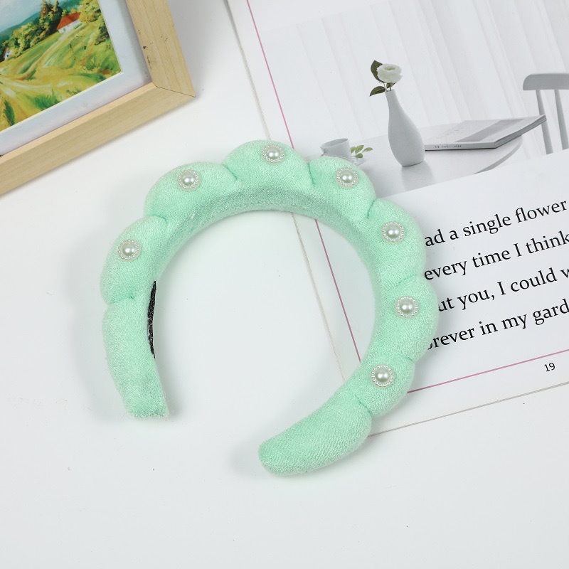 트위스트 진주 머리띠-녹색 (17*17*4cm 56g)