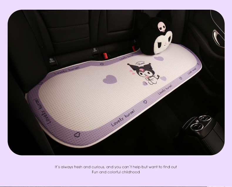 Cartoon Kulomi Car Cushion Four Seasons Universal Breathable Mesh Half Pack Seat Cover Cute Women's Car Cushion