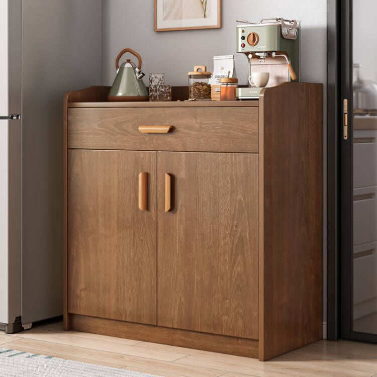 Tea Cabinet Living Room Sideboard Cabinet Household Storage Solid Wood Color Food Prep Wall Storage Cabinet Kitchen Cabinet Storage Cabinet