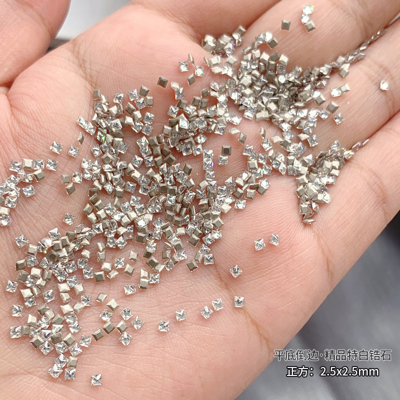 [사각형 엑스트라 화이트 파인 지르콘]2.5x2.5mm