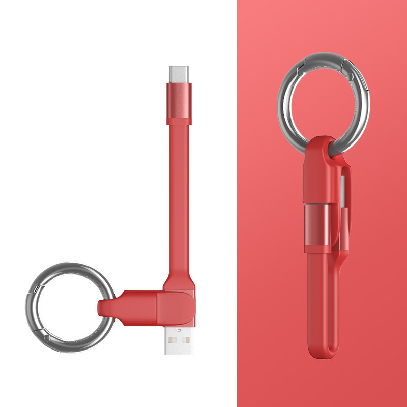 Soft Rubber Wire Body Soft and Durable Streamline All-Inclusive Design Type-C Keychain Data Cable Soft Rubber Wire Body Soft and Durable Streamline All-Inclusive Design Type-C Keychain Data Cable