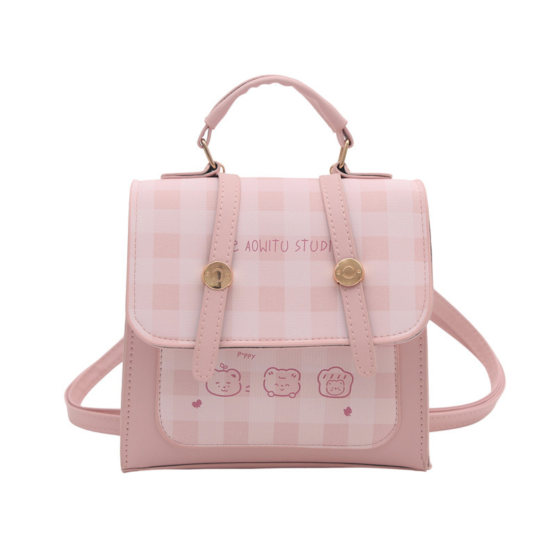 Moda coreana retro mochila a cuadros, mochila de mujer, temperamento superior, mochila casual. image 6