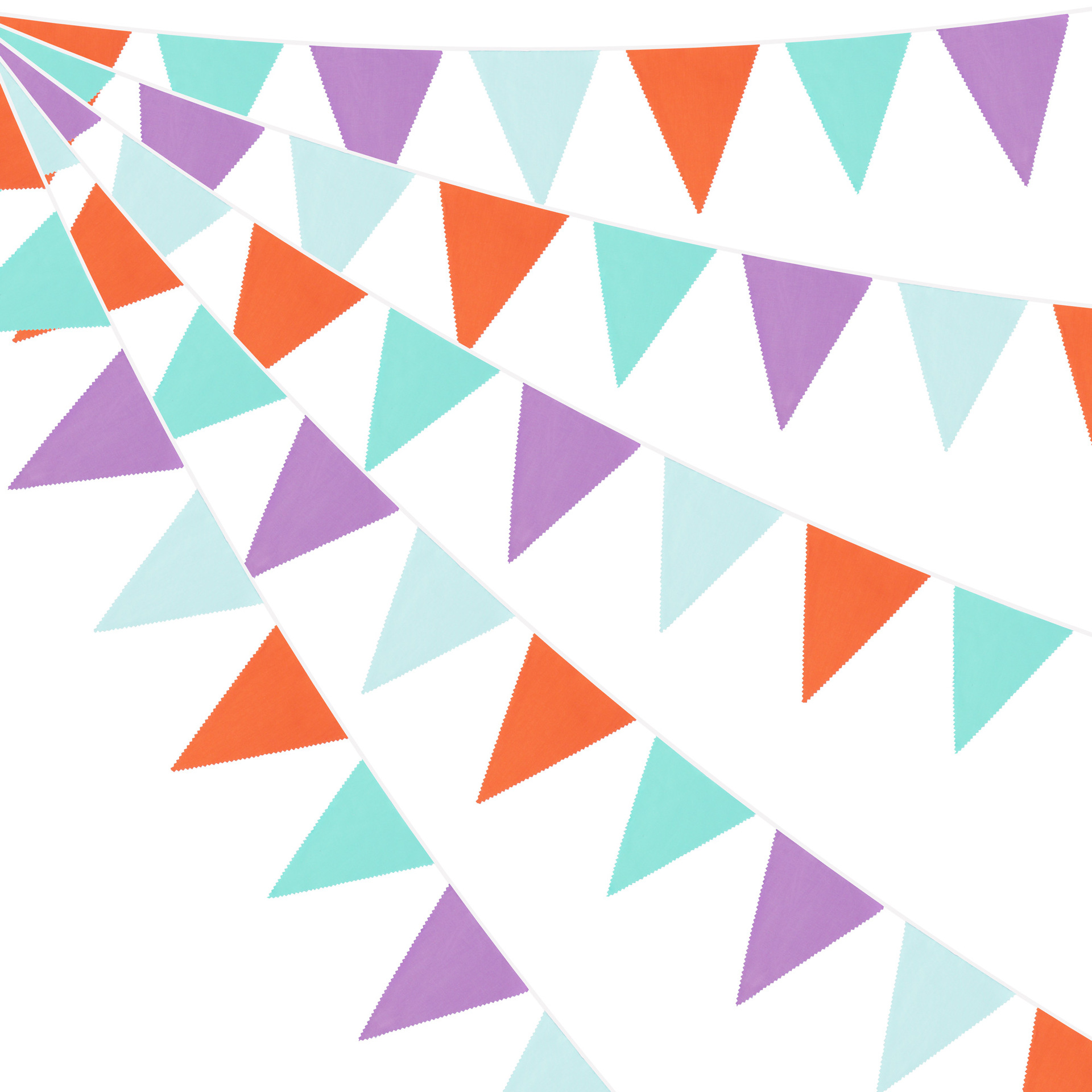 12 Meter 42 Stücke bunte Blumenwellen-Einzelschicht-Baumwolldreiecksflagge Geburtstagsflagge Fotohintergrund Western-Hochzeitsflagge_voghion.com