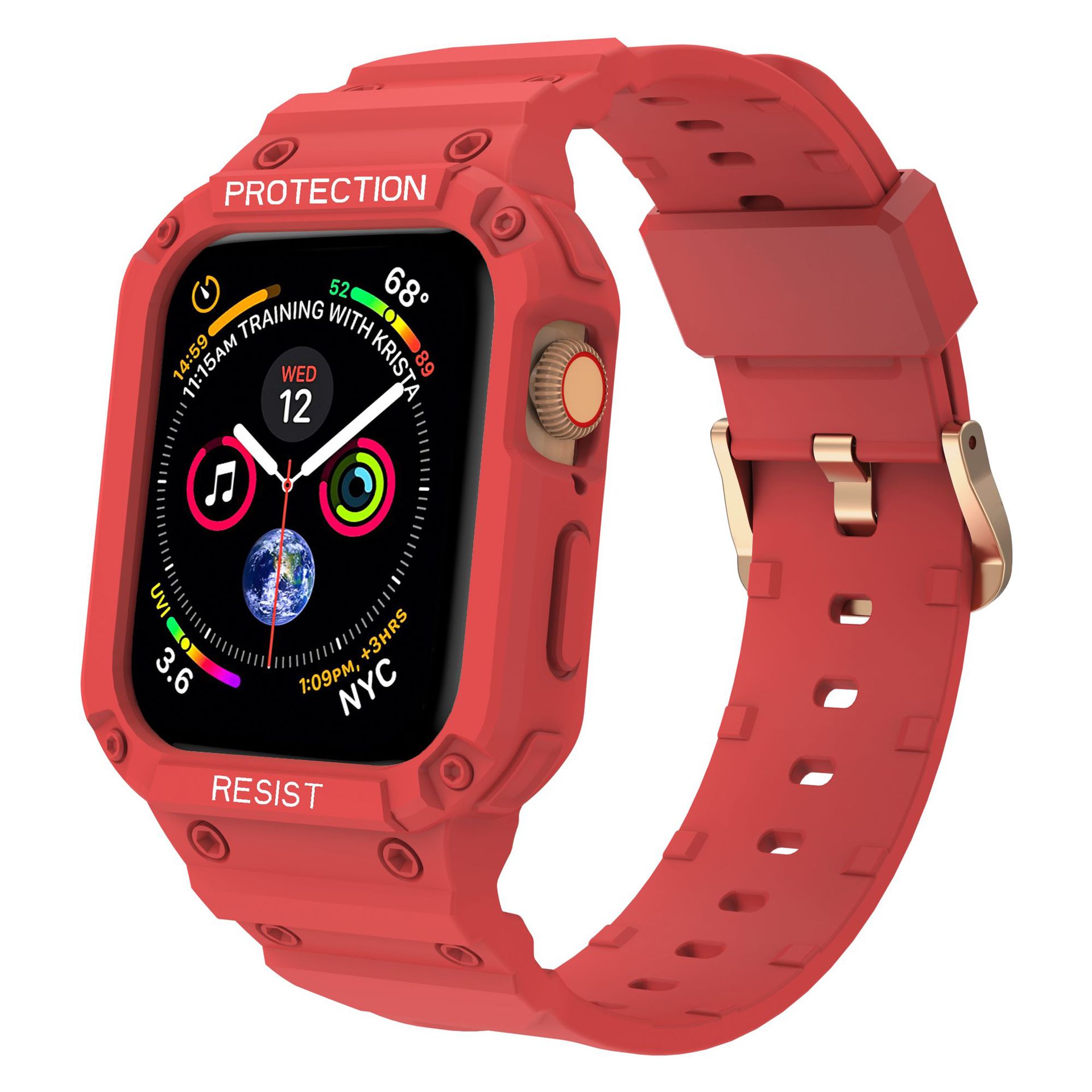 Adecuado para Apple Watch Correa integrada de silicona resistente a la caída iwatch87654321s9 color sólido TPU Correa al por mayor