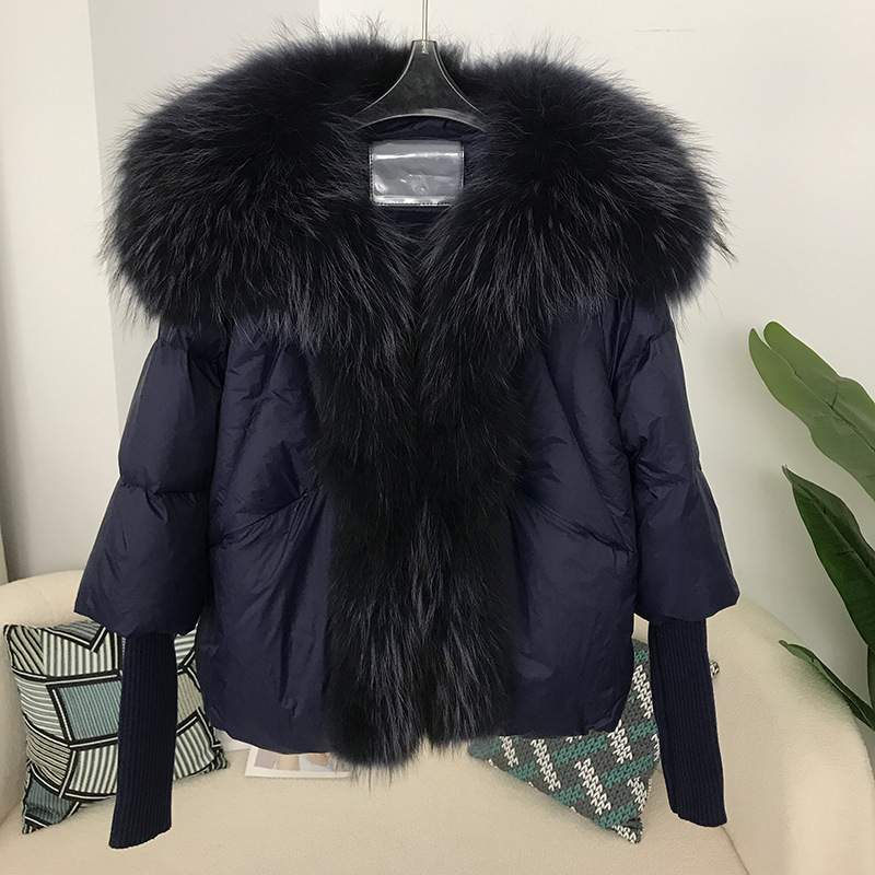 Women's Down Jacket With White Duck Down And Fur Short Coat_voghion.com