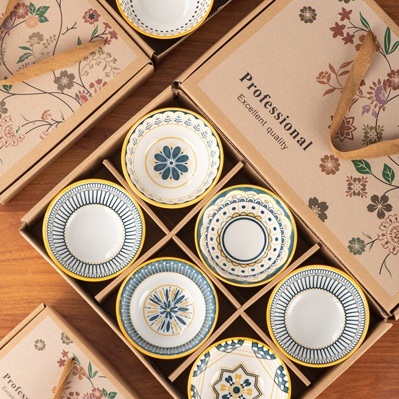 Cross-border Nordic Style Ceramic Tableware Set Bowl Ceramic Bowl Gift Real Estate Company Accompanying Gift Can Set LOGO Cross-border Nordic Style Ceramic Tableware Set Bowl Ceramic Bowl Gift Real Estate Company Accompanying Gift Can Set LOGO