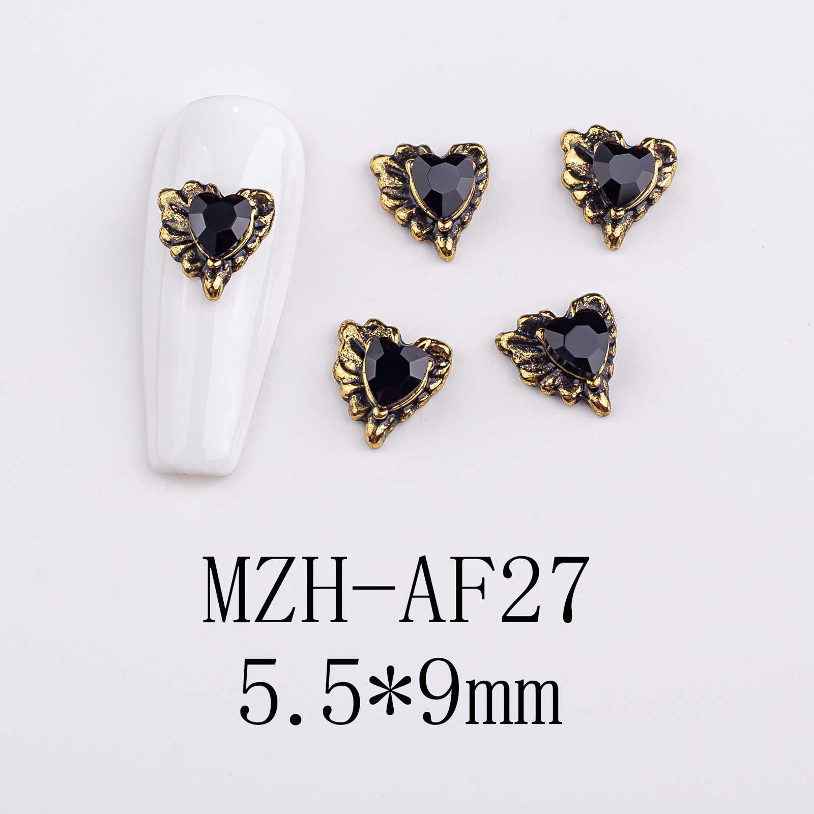 10g Weight Nail Decoration Accessories Nail Supplies 1 Piece Quantity Alloy Material Halloween Festival Heart Shape Pattern Retro, Simple Style Style Halloween Retro Simple Style Heart Shape Alloy Nail Decoration Accessories 1 Piece 8
