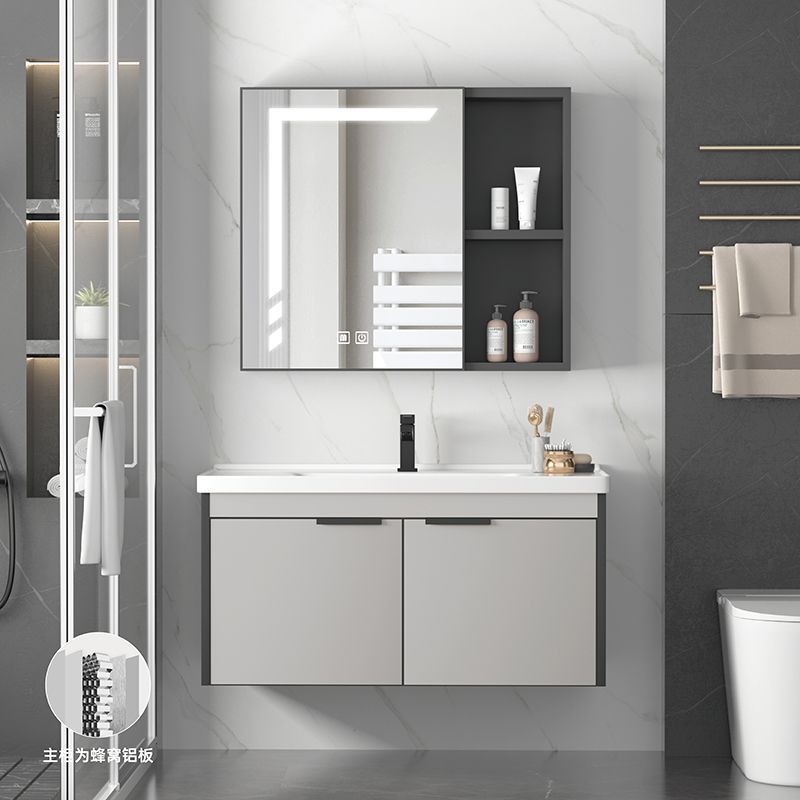 Simple Honeycomb Aluminum Panel Bathroom Cabinet Combination Wall-Mounted Washbasin Cabinet Small Apartment Washbasin Washbasin Bathroom Cabinet