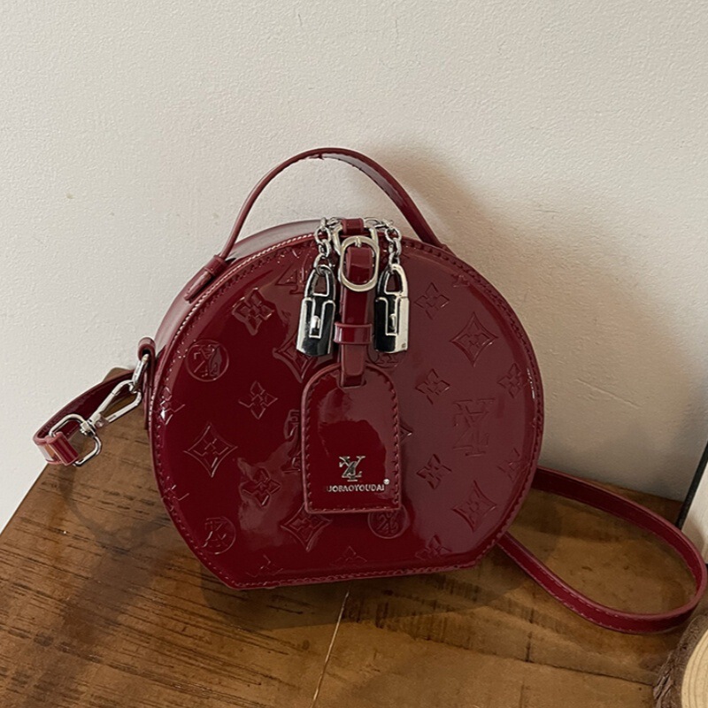 Fashionable Small Round Printed Bag 2026 New Model Handbag with a High-End Feel, Light Luxury Crossbody Bag, Trendy Small Backpack