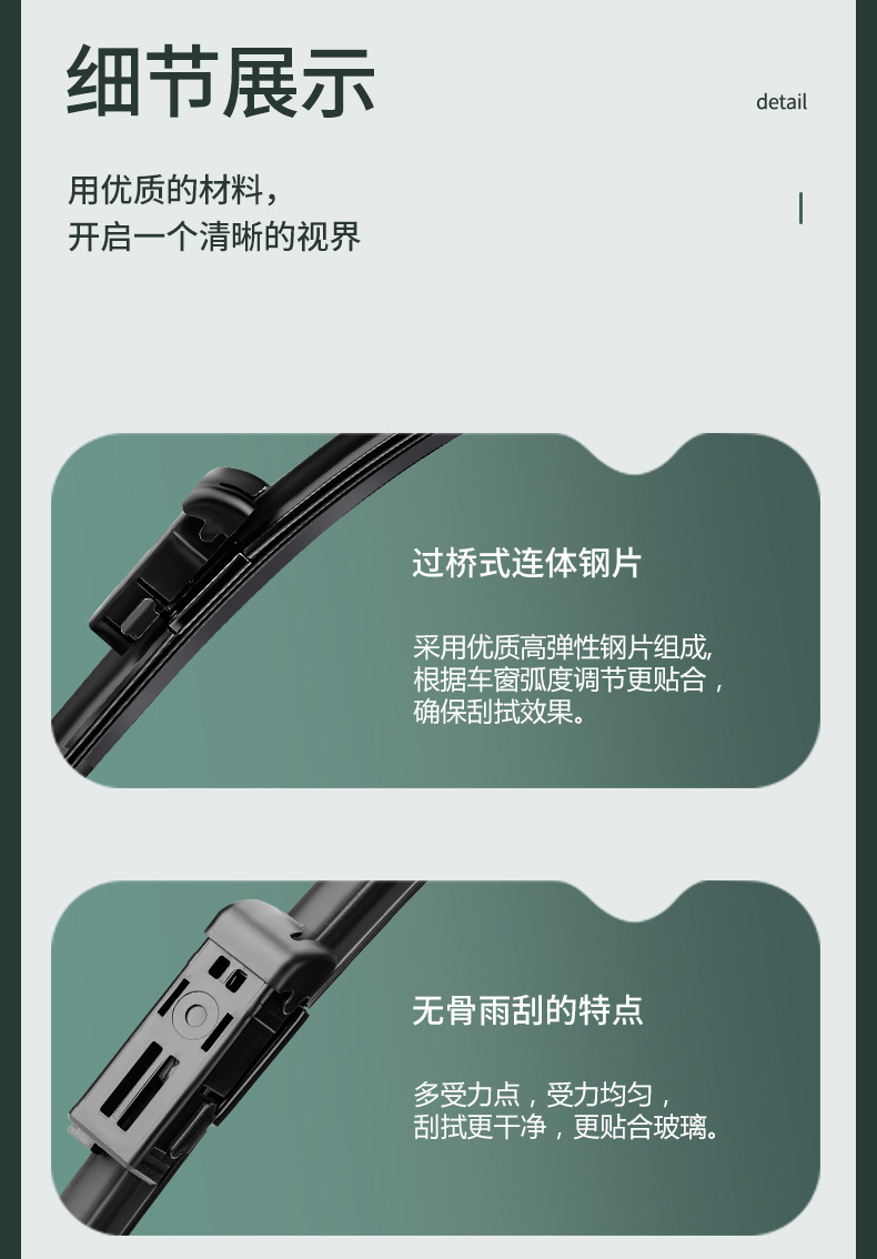 Suitable for Leapmotor B10 wipers, original factory silent rubber strips for 25/26 models, Leapmotor B10 frameless wiper blades