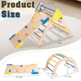定制跨境室内攀爬架可折叠攀爬架滑梯组合儿童感统训练玩具