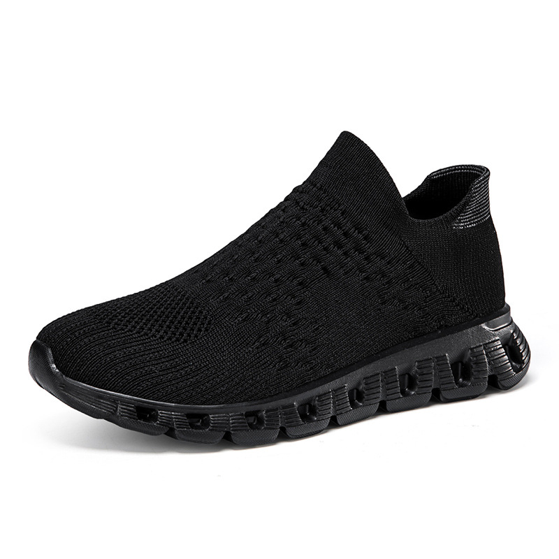 Primavera nuevos zapatos de calcetines de tejido volador para hombres y mujeres, zapatos deportivos de mujer elásticos ligeros y suaves, zapatos de pareja grandes para hombres