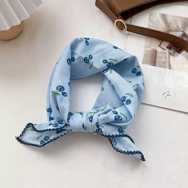 70 코튼 스퀘어 타올-블루 체리