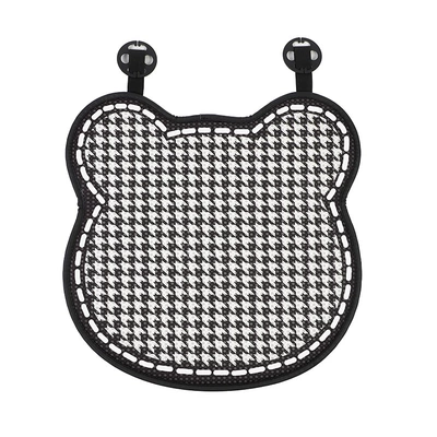 Houndstooth Bear Car Cushion Four Seasons Universal Car Seat Cushion Comfortable Cartoon Cute Car Half Bag Seat Cover (Seat cushion, seat cover) - houndstooth-bear-cushion-front