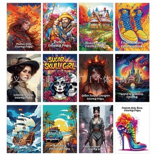 ��Ʒ12��������Tɫ������Ů��Ѫ������������ɫ�� coloring book