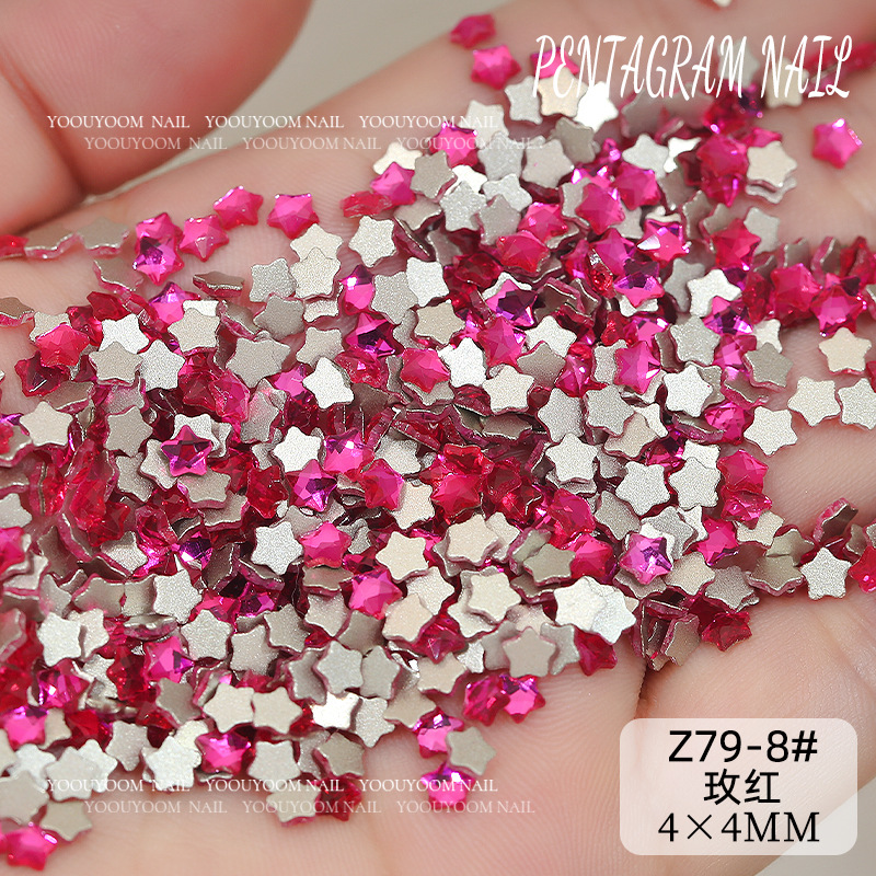 z79-8 # 로즈 레드 4*4mm 1개