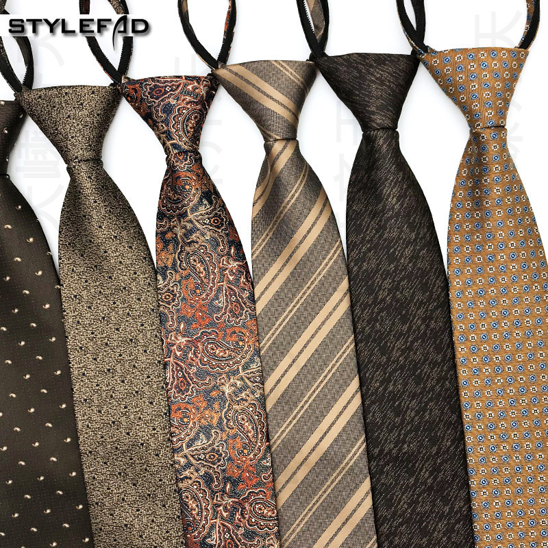 Pre-Tied Tie for Men, Formal Business Attire, Champagne Color, Groom's Wedding, Korean Style, Lazy Zipper, Student Professional Suit, Trendy