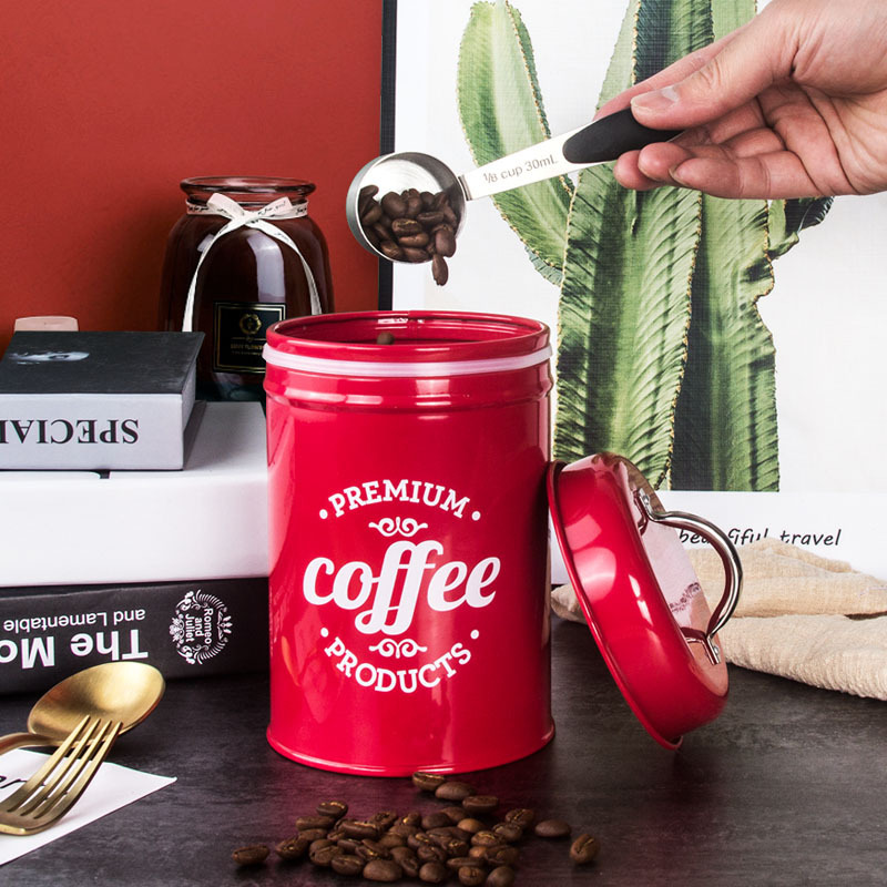 Olla de metal de almacenamiento a prueba de humedad de estilo nórdico con anillo de sello olla de grano de café olla de té de flores merienda semillas de melón olla de azúcar