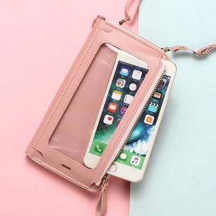 in stock Solid Color Women's Crossbody New Multifunctional Single Shoulder All-match Transparent Mobile Phone Bag Urban Fashion Simple Style
