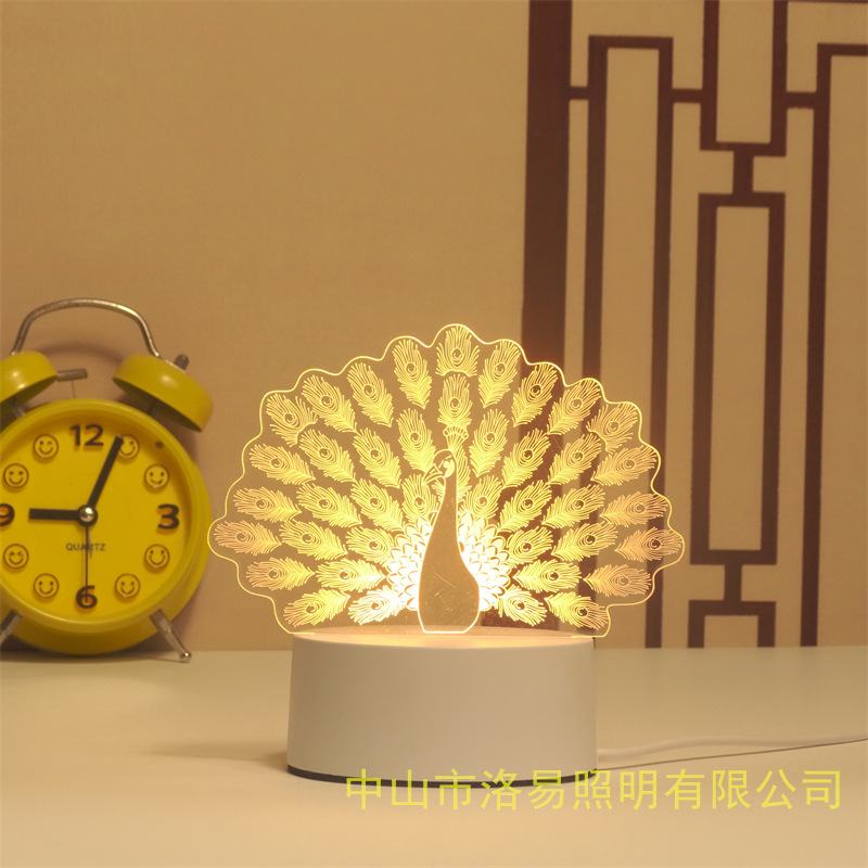 3D lámpara de noche acrílica atmósfera regalos de cabecera atmósfera lámpara de evento regalos al por mayor DIY lámpara de escritorio ideas de Navidad