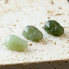 雛靈和田玉 中國風青海料天然和田玉貔貅配件批發 diy配件批發