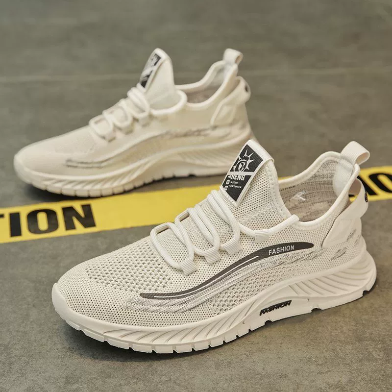 Обувь мужская новая весна и осень модная повседневная спортивная обувь одиночная обувь оптовая дышащая тенденция сетка летающая спортивная мужская обувь