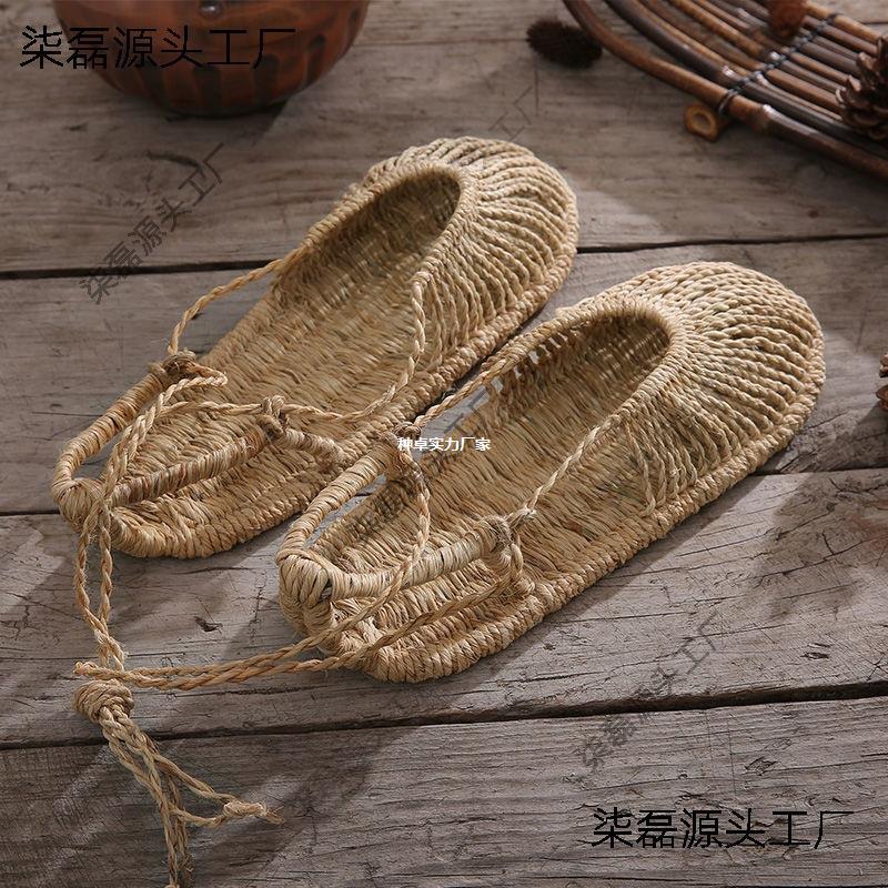 Old-Fashioned Rural Woven Shoes, Hand-Woven Sandals, Trendy Hemp Shoes, Men's and Women's Farmers' Handmade Live Broadcast Room