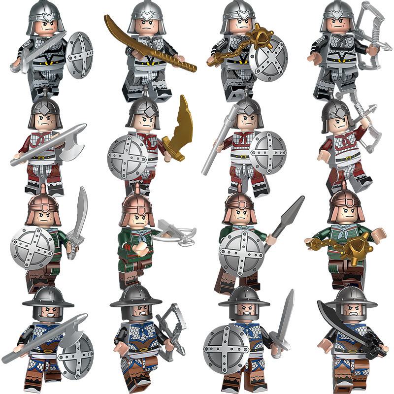 Diku Building Blocks Children's Educational Assembly Model Three Kingdoms Little Hero Soldier Minifigure Blind Bag Compatible with Lego Boy Toys