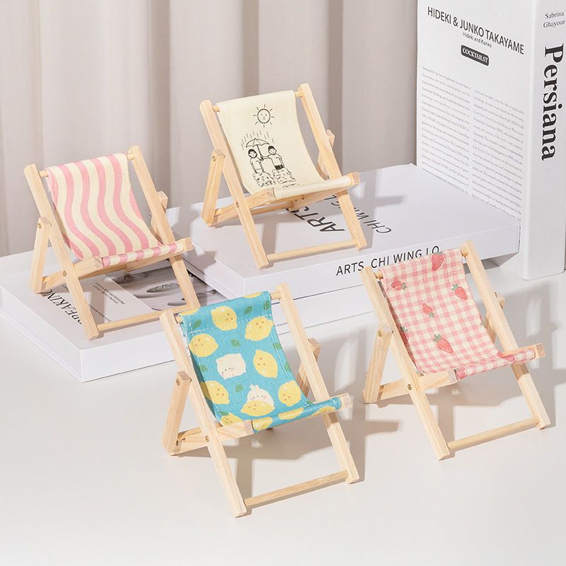 Ins Mini Beach Chair Foldableable Doll House New Micro Toy Mobile Phone Holder Cute Mini Chair